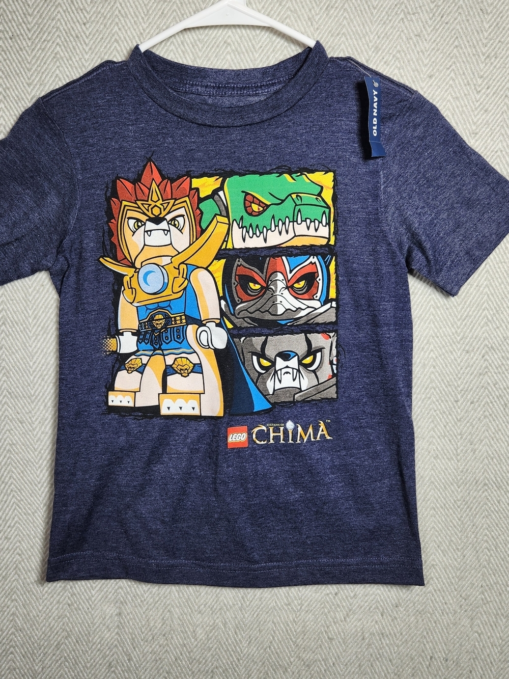 LEGO Chima Navy Blue Graphic Tee Kids XS Colorful Character Print